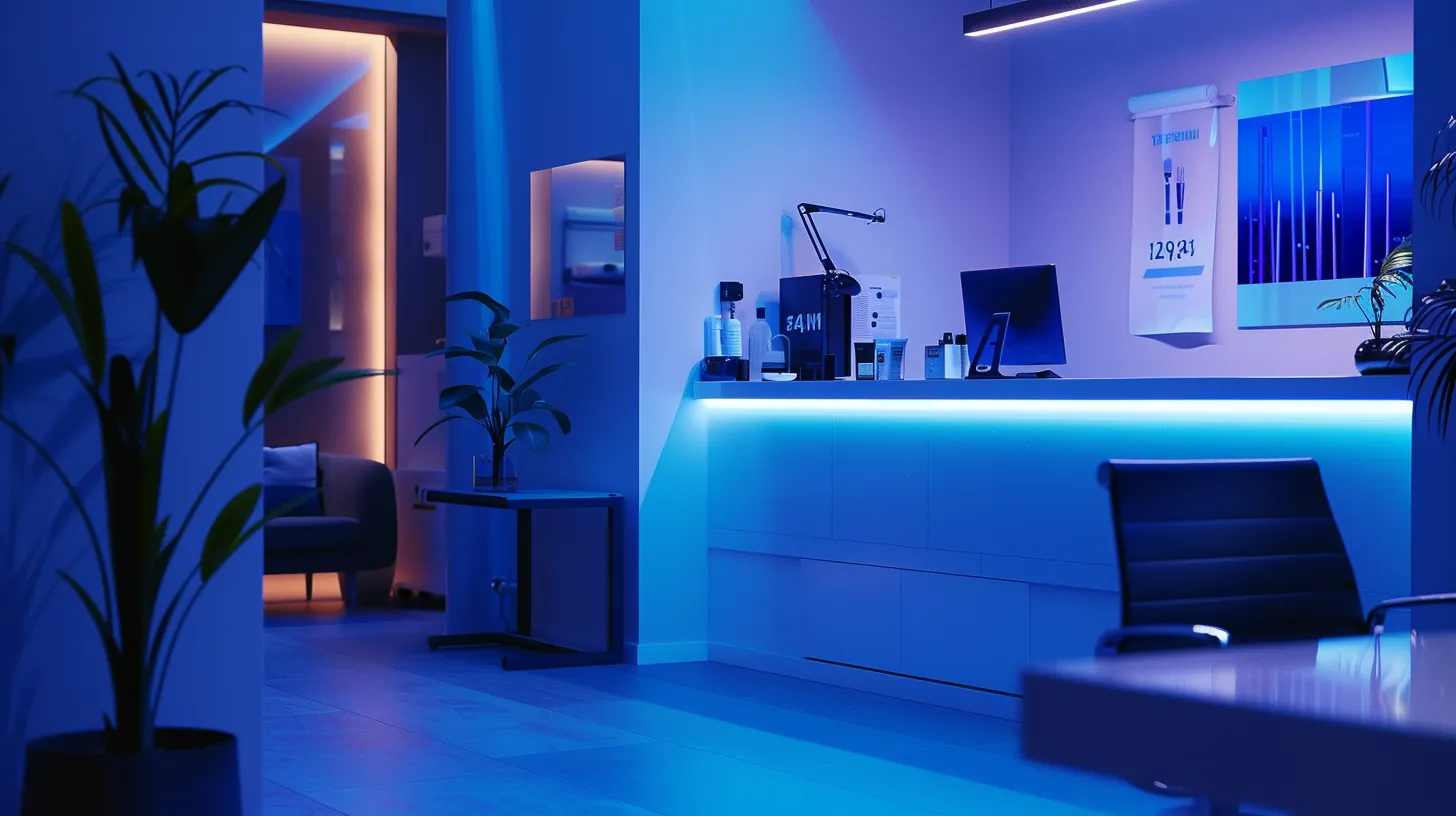 a professional plumbing service office featuring a sleek digital appointment booking station, complete with vibrant branding elements and a friendly, inviting atmosphere, emphasizing convenient scheduling and customer-centered service. a professional plumbing service office featuring a sleek digital appointment booking station, complete with vibrant branding elements and a friendly, inviting atmosphere, emphasizing convenient scheduling and customer-centered service.