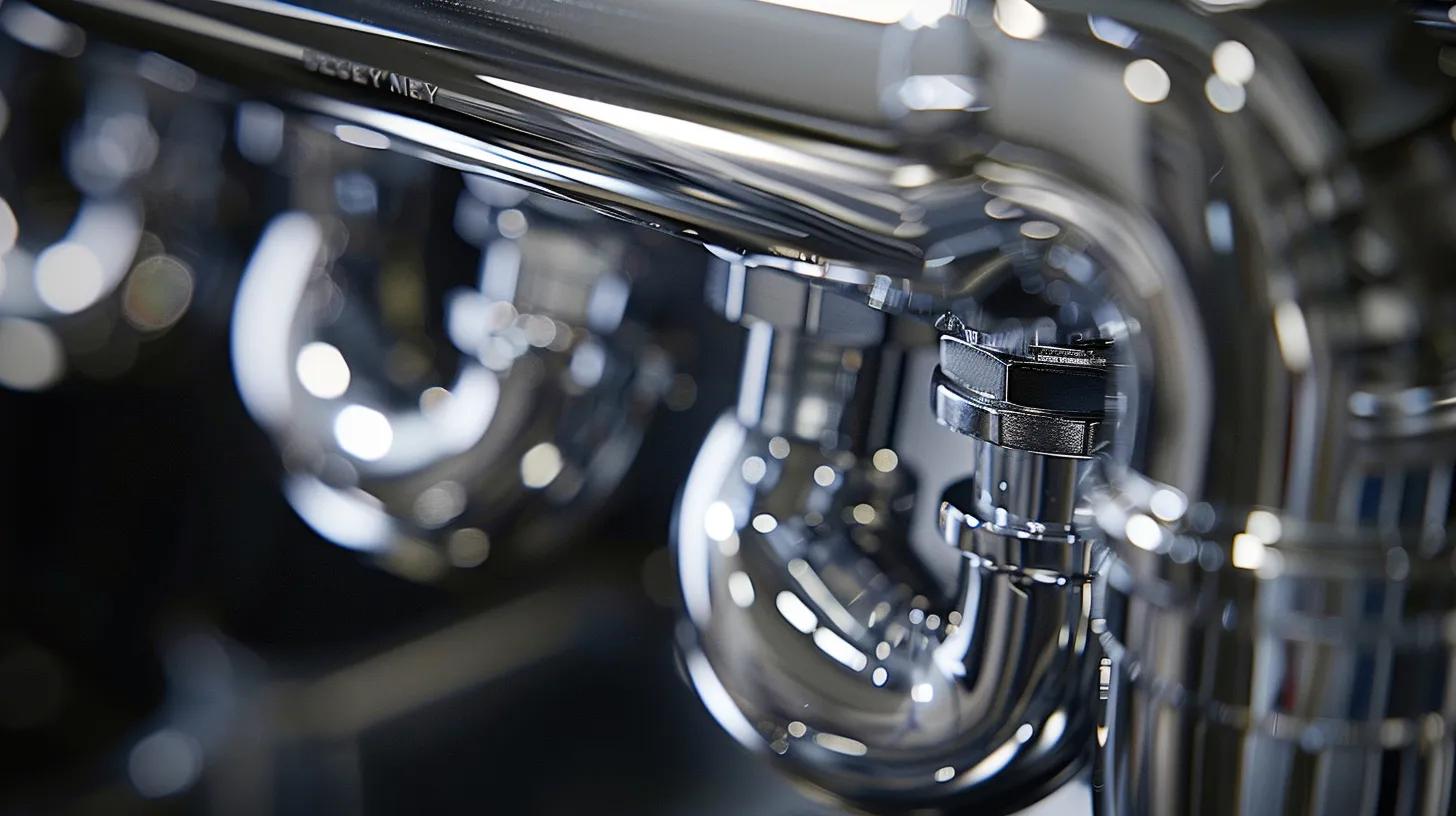 a close-up view of a sleek, modern bathroom sink with a shiny chrome p-trap prominently displayed beneath it, illustrating a clear focus on the intricate plumbing designed to alleviate stubborn blockages. a close-up view of a sleek, modern bathroom sink with a shiny chrome p-trap prominently displayed beneath it, illustrating a clear focus on the intricate plumbing designed to alleviate stubborn blockages.