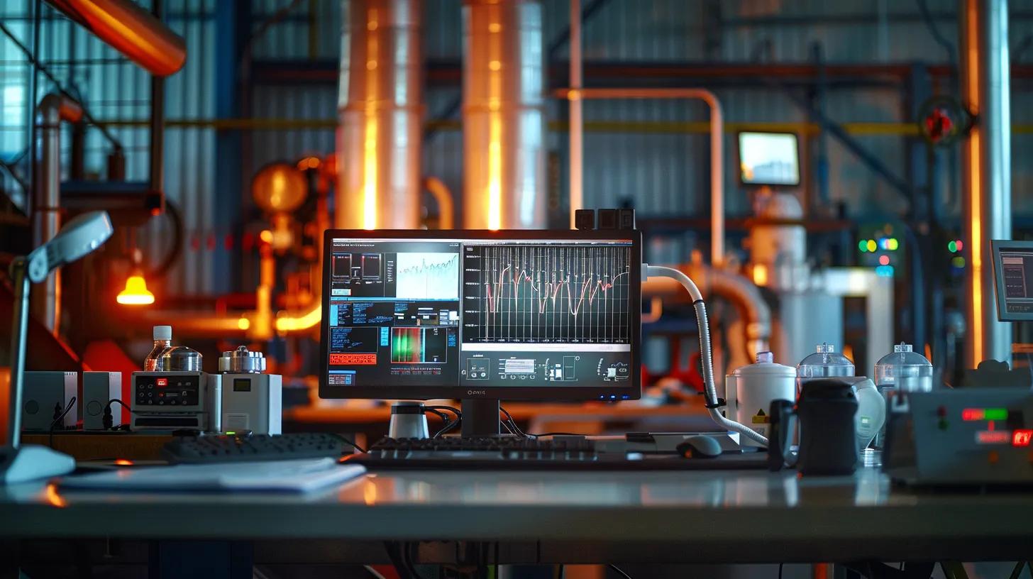 a sleek, high-tech ultrasonic leak detector sits prominently on a polished industrial desk, surrounded by intricate piping systems and digital display screens, capturing the essence of advanced technology in a bustling urban maintenance facility. a sleek, high-tech ultrasonic leak detector sits prominently on a polished industrial desk, surrounded by intricate piping systems and digital display screens, capturing the essence of advanced technology in a bustling urban maintenance facility.