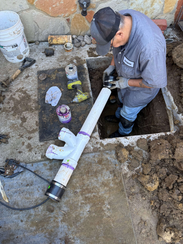Russell working on a plumbing project