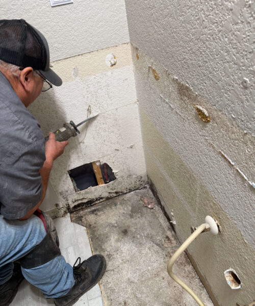 Russell is working on a plumbing project